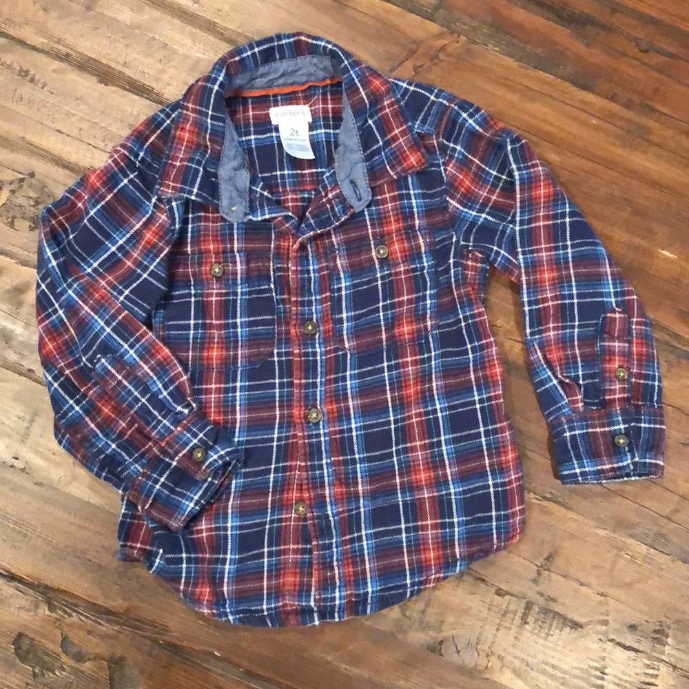 Carters 2T plaid long sleeve shirt
